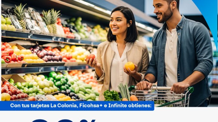 Llegó el día! Recibe HOY en Supermercados La Colonia, un 20% de cashback en compras mayores a L1,000 al pagar con tus tarjetas de crédito Ficohsa La Colonia, Ficohsa+ o Infinite
