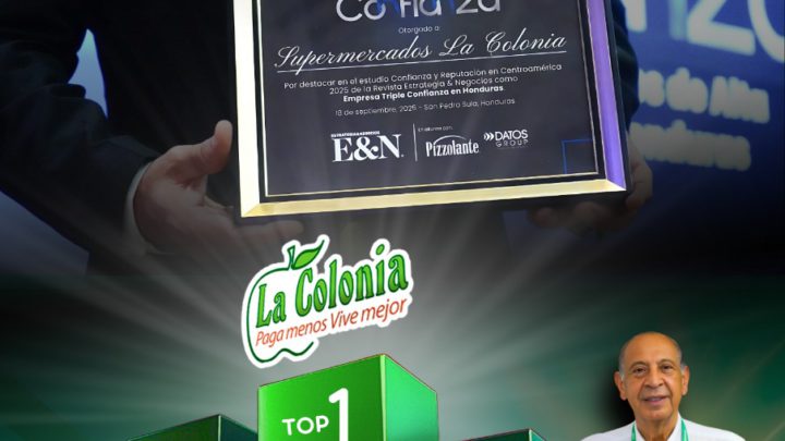 En el marco de nuestro 50 aniversario, en Supermercados La Colonia celebramos un nuevo hito: ser reconocidos como Empresa Triple Confianza en Honduras, distinción otorgada por la revista Estrategia & Negocios en su estudio “Reputación en Centroamérica: El Valor de la Confianza”.