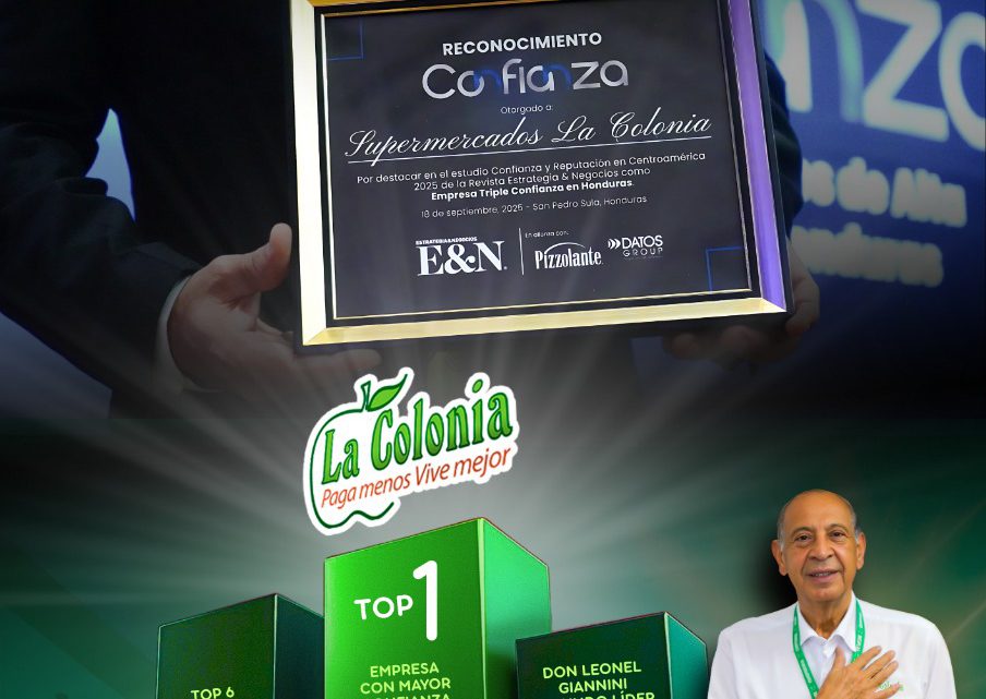 En el marco de nuestro 50 aniversario, en Supermercados La Colonia celebramos un nuevo hito: ser reconocidos como Empresa Triple Confianza en Honduras, distinción otorgada por la revista Estrategia & Negocios en su estudio “Reputación en Centroamérica: El Valor de la Confianza”.